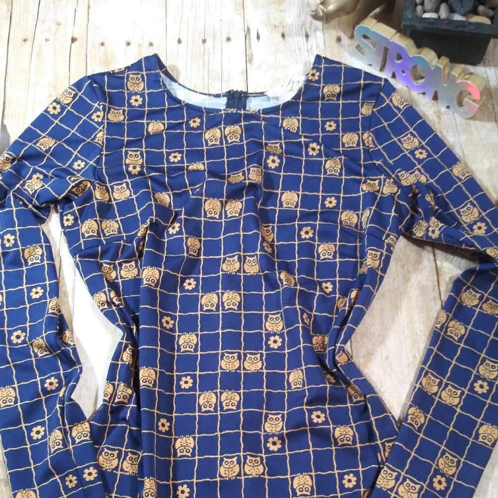 🎀 Julie Brown size M Long sleeve Owl dress (b25)